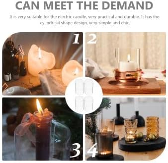 Clear Holder Open Ended Glass Candle Holder Tube Shade Sleeve 4Pcs Glass Candle Tube Shade Tea Light Open Flame Chimney Covers for Wedding Party Decor Cover - Image 9