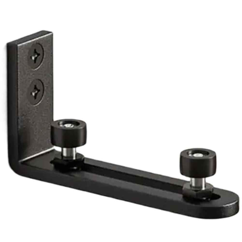 Littimoon Barn Door Floor Guide Wall-Mounted Double Wheel Easy Installation Carbon Steel Adjustable Swing Stop