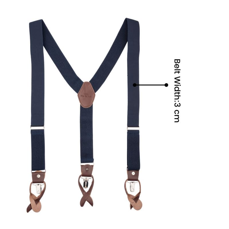 Image of The Tie Hub Button Suspenders for Men | Gentry Button-On Y-Back Elastic Braces | Adjustable 1.25 Inch | Formal Wedding