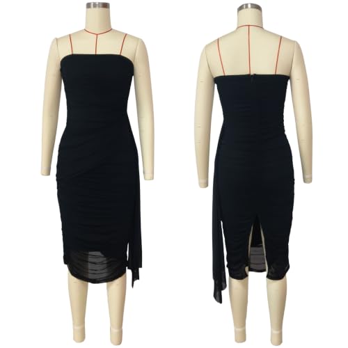 Image of PORRCEY Women's Sexy Elegant Rhinestone Mesh Party Club Night Mini Dress