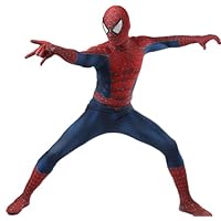 JALYCOS Adult Halloween Superhero Costume, 3D Spandex Bodysuit with Mask, Cosplay Jumpsuit (M)