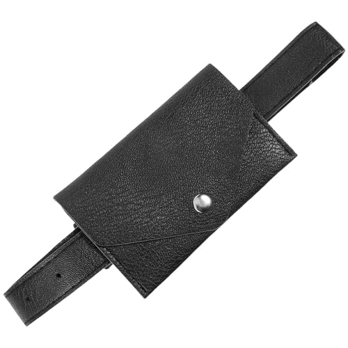 SWOOMEY Riñonera Cómodo y Multifuncional Pequeña para Niñas de Cuero Artificial Negro, Bolso de Cintura Diseño Moderno Adecuado para Deporte y Running