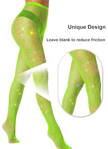 Image of VEBZIN More Sparkly Fishnets Tights Fishnet Stockings Rhinestone Fishnet Tights for Women