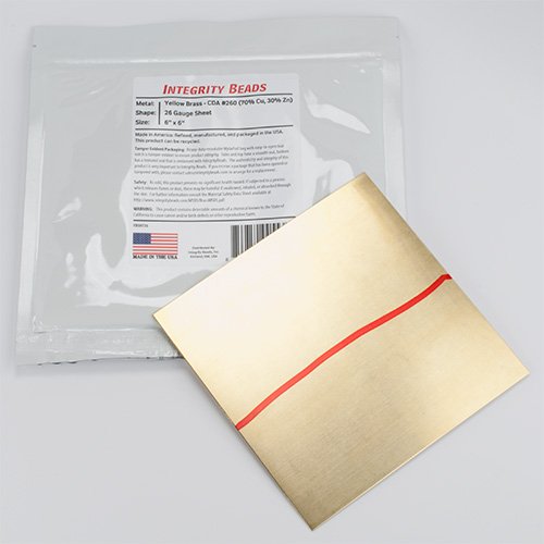 Yellow Brass 26 Gauge Sheet - 6