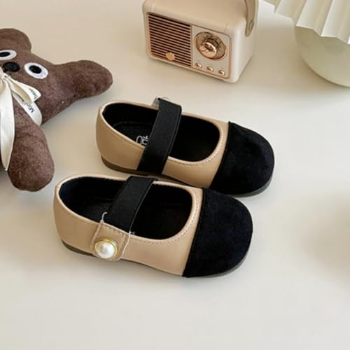 Girls PU Leather Princess Dress Shoes Pearl Mary Jane Ballet Flats Wedding Party3