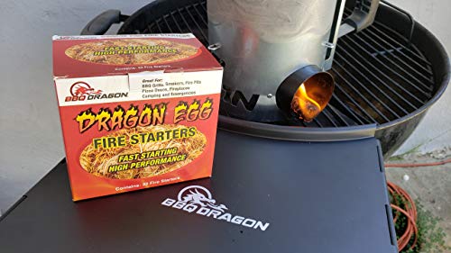 BBQ Dragon Dragon Egg Fire Starter - Fastest Charcoal Starter for Charcoal Grill, Kamado Grills,BBQ Grill, Camping Stove, Green Egg, Grill Lighter Lights Easy, Burns Hot 1500F, Quality - 32 Pack