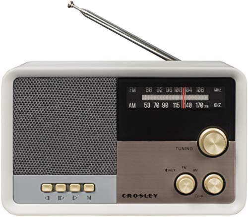 Crosley CR3036D-WS Tribute Vintage AM/FM Bluetooth Radio, White Sand #1