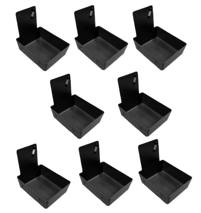 AmeriCan Goods 8/Pk Medium Medical Pro Lab Pan Dental Working Lab Pan Plastic with Stainless Steel Clip (Black)