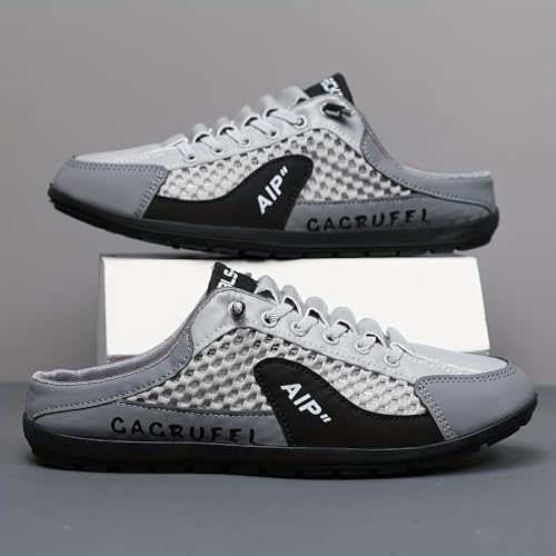 Ventilated Mesh Slip-on Half A Pack of Slippers, Casual Sports Household Men Shoes2