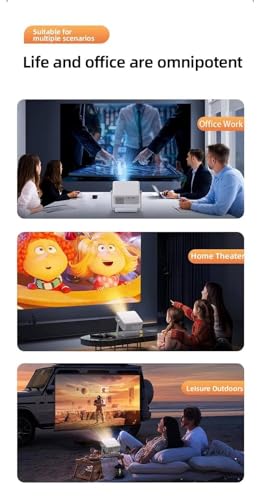 Image of BIGASUO 4k Ultra HD 1080p Portable Smart Projector 15000 Lumens Wi-Fi & Bluetooth Zoom Adjustment & Miracast Supports Netflix, YouTube & Play Store HDMI, USB, RJ45 | Android & iOS Support (BG58)