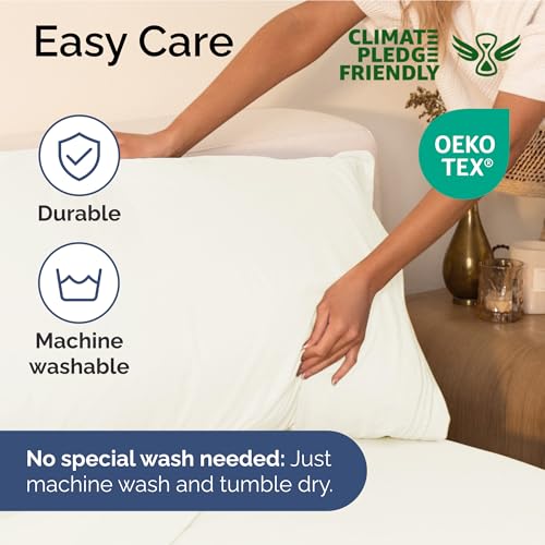 Image of Twin XL Size 3 Piece Sheet Set - Ultra Soft & Cooling Bed Sheets - Ivory