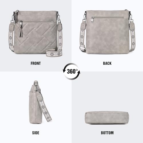 Image of POIUGOYA Quilted Crossbody Bags for Women Trendy,Vegan Leather Medium Shoulder Handbags Travel Purse with RFID Card Slots