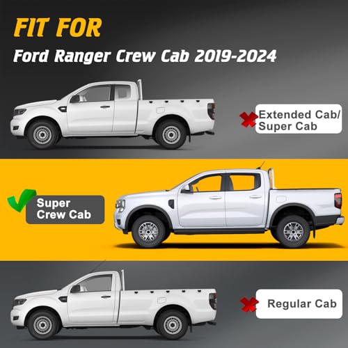 Estribos para Ford Ranger SuperCrew Cab 2019-2025 miniatura 2