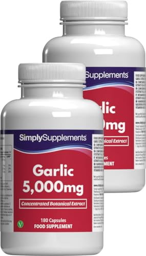 Cápsulas de ajo de alta potencia | Ayuda a la salud inmunológica | Con vitamina C, hierro y tiamina | Apto para veganos | 360 cápsulas = 6 meses de suministro | Fabricado en el Reino Unido