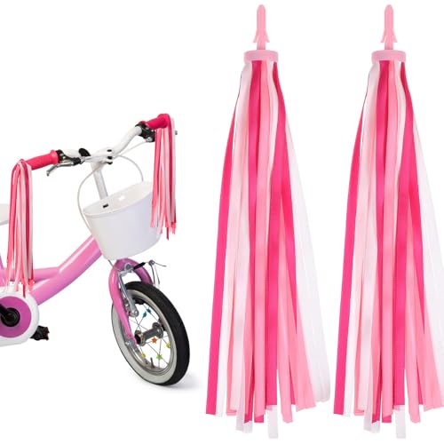 Yuanan Bike Streamers Bike Tassels for Kids, 1 Pair Bikes Tassels, Kids Bikes Accessories for Scooter Bicycle Tricycle Balance, Handlebar Streamers Decorations Bikess Tassel for Girls
