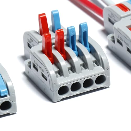 Terminales de conexión 2 en 4 para cajas de registro, conector de cable compacto, 50 piezas 2
