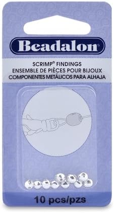 Beadalon Scrimp Finding, Round, 4.5 mm / .177 in, Silver Plated, 10 pc image 2