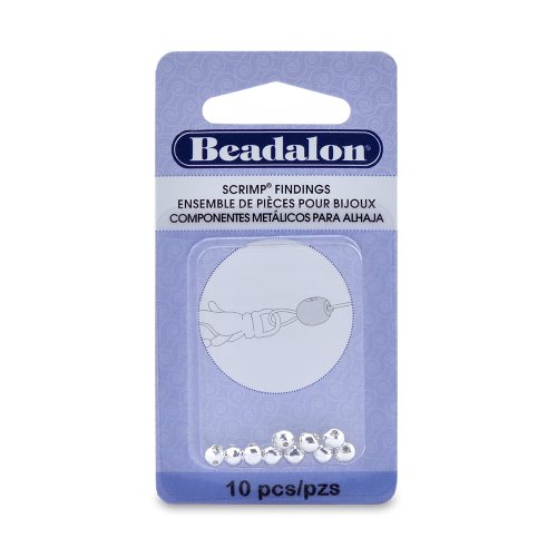 Artistic Wire Beadalon Scrimp Findings Round 4-1/2mm Silver, Plated, 10-Piece