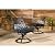 Hanover Montclair 7-Piece Outdoor Dining Set with 6 Swivel Rockers, Navy Blue Cushions and Stamped Steel Rectangular Dining Table, Patio Dining Set for 6, Premium All-Weather Patio Furniture for Deck