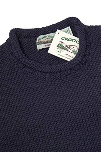 Aran Crafts Mens Plain Curl Neck Long Sleeve Sweater (100% Wool)3