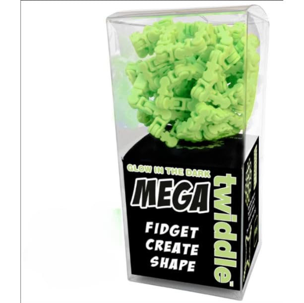 Mega Twiddle Fidget Toy, Glow in the Dark, Green, Create Shape, Sensory Fidget Chain