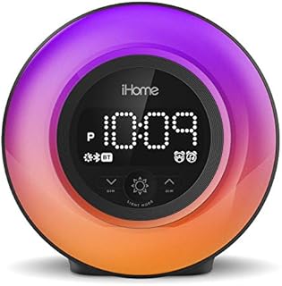 iHome IBT295 POWERCLOCK Glow,Dual Alarm Clock R, Color-Changing