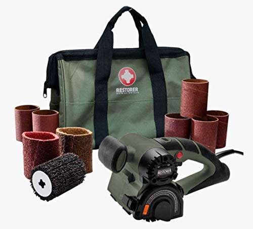 RESTORER Drum Sander Tool for Woodworking Surface Conditioning Buffer Polisher Paint Stripper Remover WR351K2 Variable Speed with vac attachment Tool Bag OHIO family business 11 x 7 x 7 inches