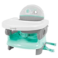 Ingenuity by Summer Unisex Deluxe Comfort Folding Booster Seat with Feeding Tray, Chair Straps Secure Booster, and Removable Seat Pad, Grey