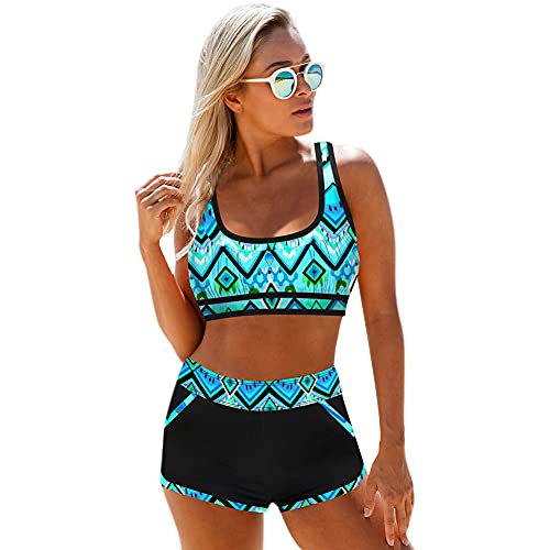 URFEDA Bikini Set Damen Zweiteilige High Waist Bikini Bikinihose...
