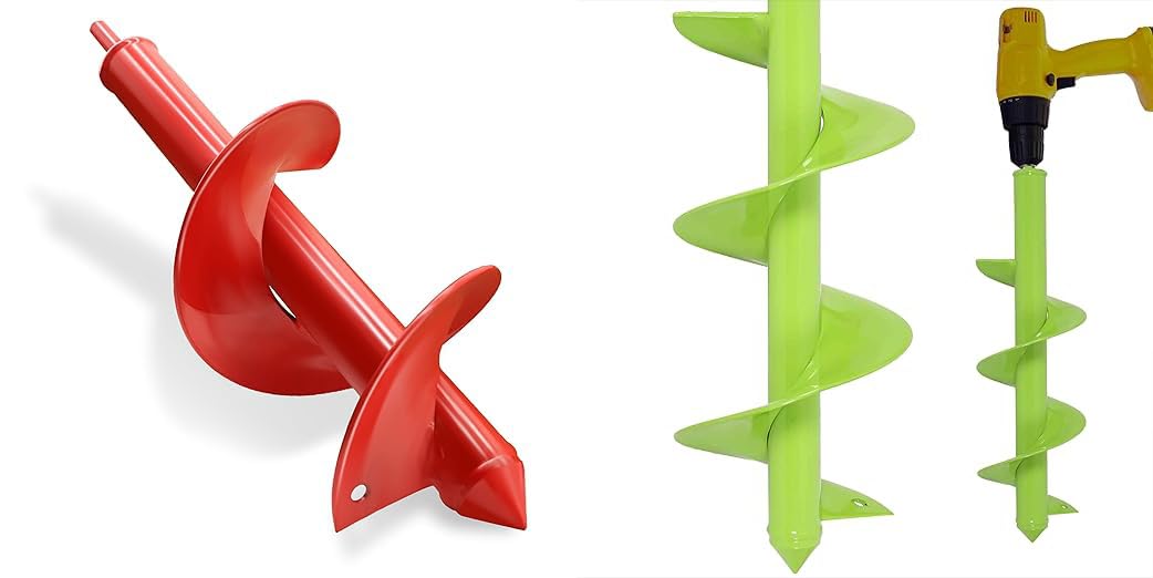 TCBWFY 4"x12" Auger Drill Bit for Planting Digging Holes,TCBWFY Auger Drill Bit for Planting 3.5"x16",Extended Length Garden Auger Spiral Drill Bit for Planting Bulbs Flowers