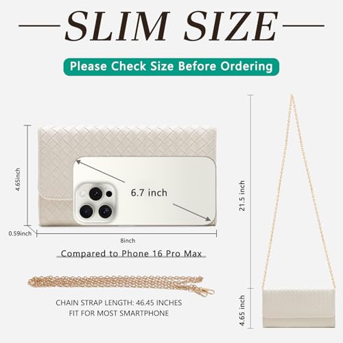 Image of U+U Small Crossbody Bags for Women, Cell Phone Purse Mini Clutch Bag with Removable Chain, Card Slots - Lightweight Purse