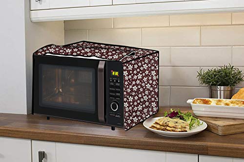 Image of Stylista Microwave Oven Cover for LG 20 L Solo MS2043DB Floral Pattern Brown