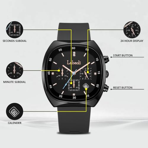 Image of Quadra 5681 Chronograph Watch for Women with Fashion-Led Dial Design, Silicone Strap Comfort, Luminous Hands & Date Display I Ladies & Girls | Casual, College, Everyday & Gifting
