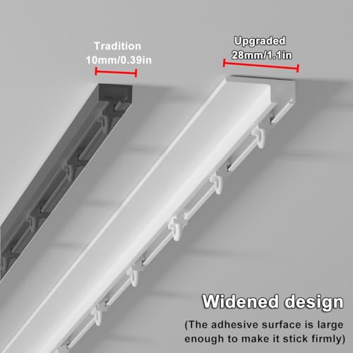 Sistema de rieles de pared sin taladrar para colgar cortinas fácilmente 5