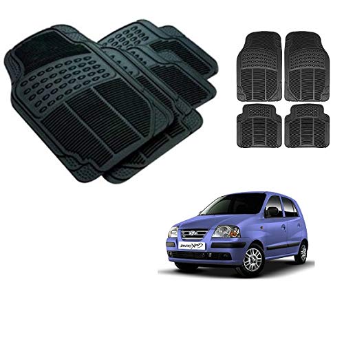 Trigcars Carpet Black Car Floor/Foot Mats for Hyundai Santro Xing ERLX