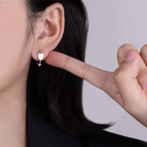 SLUYNZ 925 Sterling Silver Small Love Hoop Earrings for Women Teens Love Heart Hoop Earrings Huggie Valentines Day Earrings2