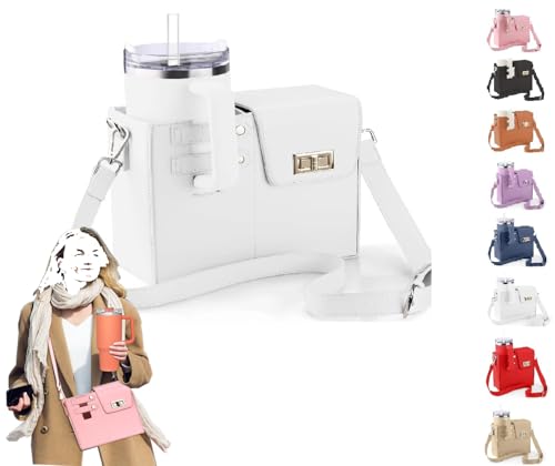 Crossbody Bag Purse for Stanley Cup Bag 2025 New Outdoor Portable Water Bottle Holder with Adjustable Shoulder Strap (White) -  jiayicai