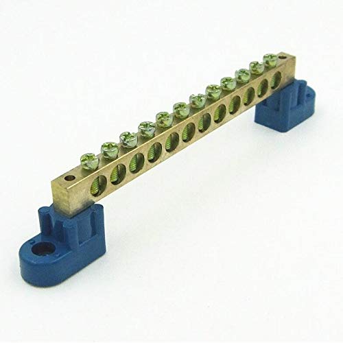 Rame Cablaggio Terminal 12 fori a 12 bit di rame connettore Zero Row filo di terra Terminali 5pcs Più sicuro