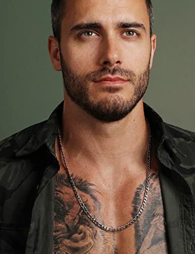 5mm Silver Figaro Chain Necklace for Men Womens Necklace Chains Stainless Steel Chains for Men and Women Mens Chain 18-26 Inch2