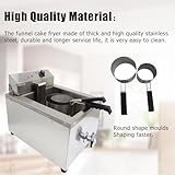 110V Industrial Shallow Funnel Cake Deep Fryer Stainless Steel Single-cylinder with 2 Rings