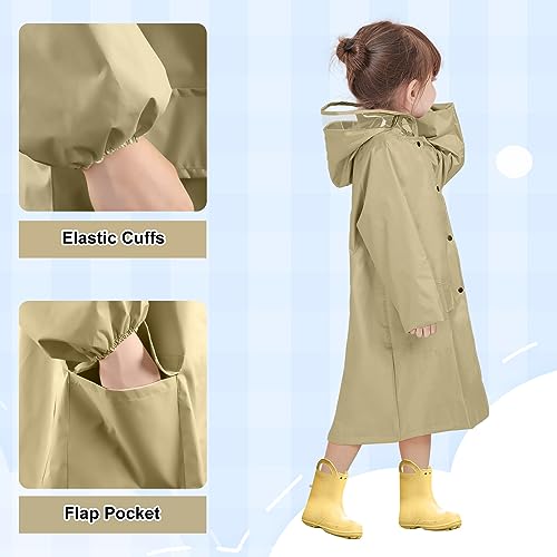 Image of LAMA Kids Raincoat with Hood, Lightweight Raincoat for Girls, Kid Long Rain Jacket