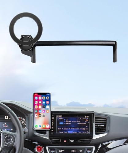 MaserWeller Car Phone Holder for 2016-2020 Honda Pilot/2019-2020 Passport/2017-2020 Ridgeline Accessories 5/8-Inch Screen Fixed Clip 360 Rotation Phone Mount Compatible with MagSafe