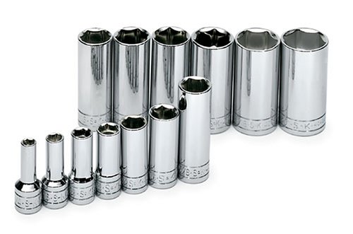 SK Professional Tools 4413 13-Piece 3/8 in. Drive 6-Point Deep Metric Socket Set - Chrome Socket Set with Super Chrome Finish Set of 13 Sockets Made in USA SK Professional Tools 4413 13-Piece 3/8 in. Drive 6-Point Deep Metric Socket Set - Chrome Socket Set with Super Chrome Finish Set of 13 Sockets Made in USA