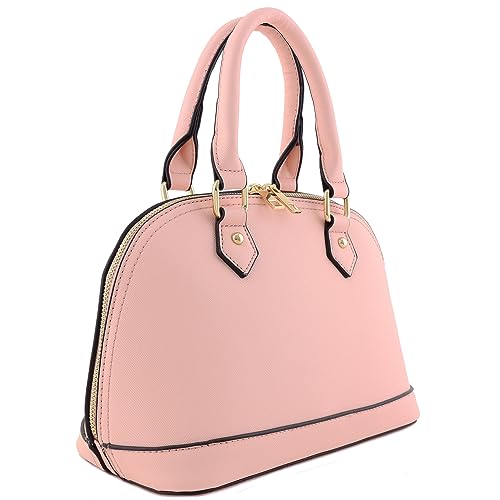 Image of FashionPuzzle Zip-Around Saffiano Classic Dome Satchel