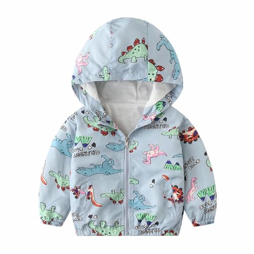Toddler Outdoor Breathable Animal Printed Zipper Jacket Colorblocking Punching Jacket Kids Jacket Coat Outerwear Clothes