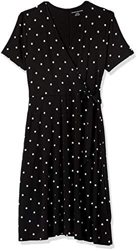 Image of Amazon Essentials Women's Short Sleeve Faux-Wrap V Neck Dress
