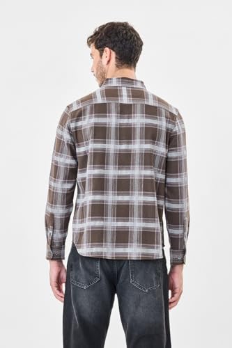 Image of SNITCH Men Casual Shirt | Regular Fit Full Sleeve Spread Collar Checkered Pattern | Durable Cotton Blend & Breathable Fabric Smart Casual Outings