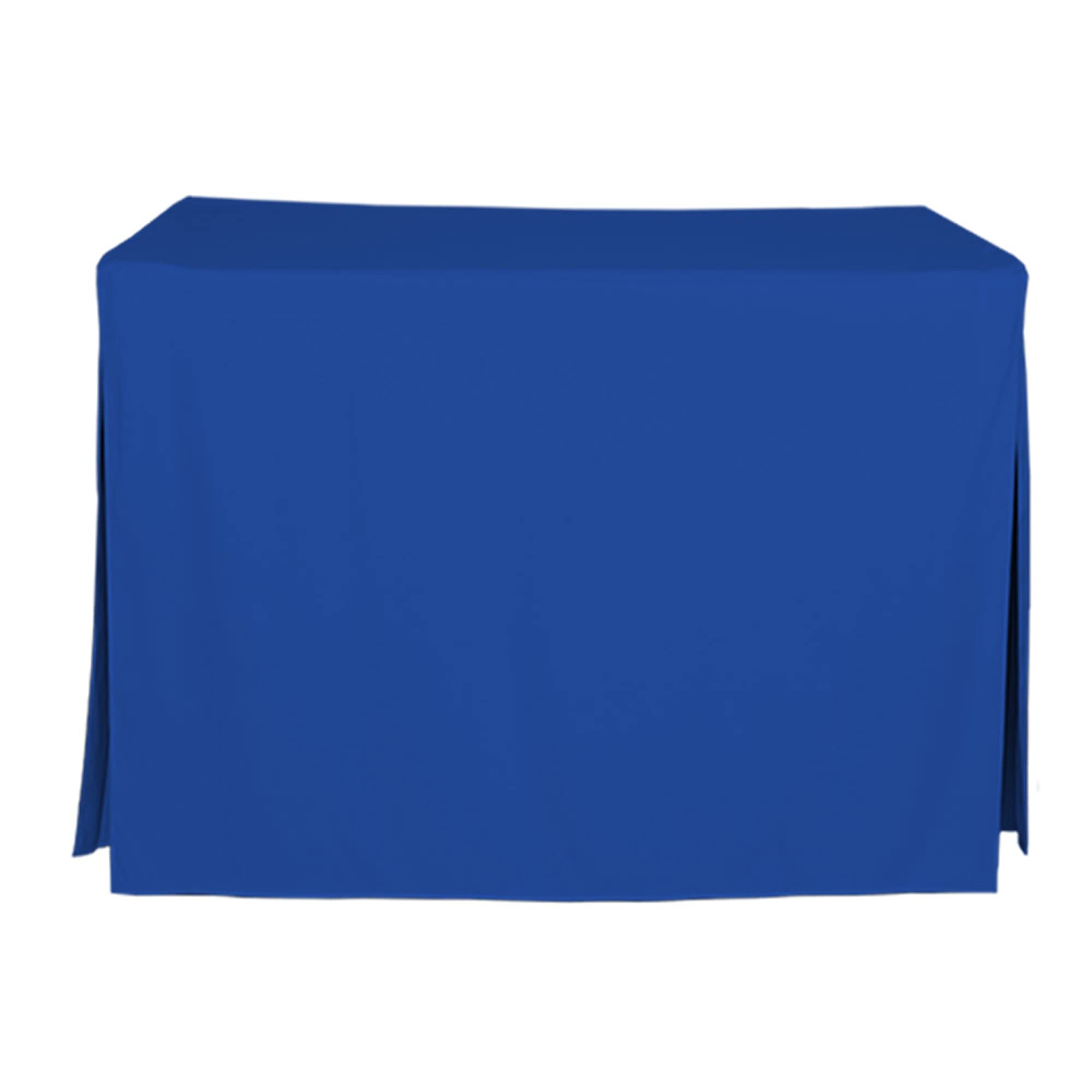 Machine Washable Polyester Solid Fitted Stain Resistant Table Cover Rectangular 48-inch x 24-inch Tablecloths for Events Wedding Special Occasions Table Cloth 4-Foot, Blue