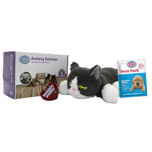 Snuggle Kitty Heartbeat Plush Cat Toy by Snuggle Puppy - Cat Calming Toy and Anxiety Relief for All Breed Sizes