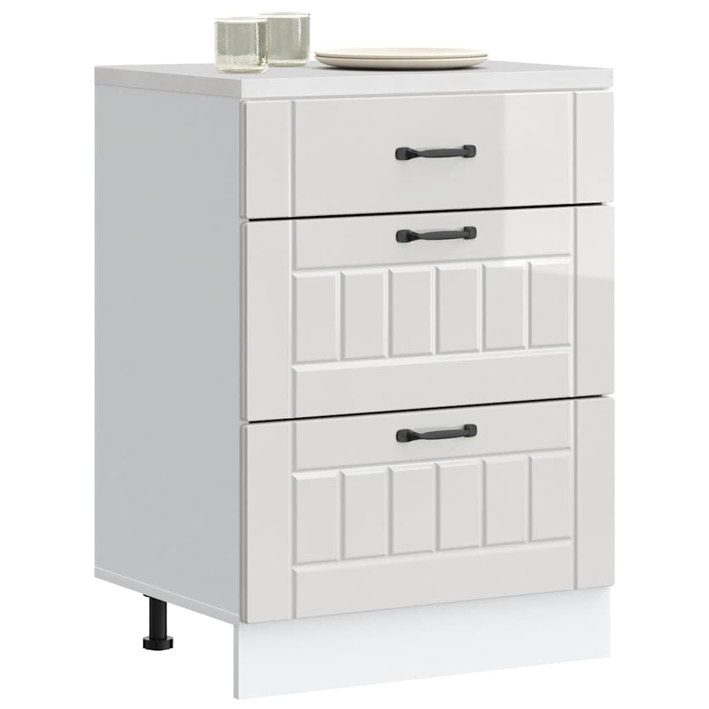 Refined Mueble bajo de Cocina Lucca Blanca de Alto Brillo 60x46x81.5cm